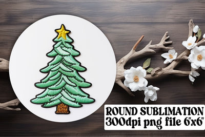 Cozy Winter 3D Embroidered Christmas Circle Keychain Coaster Sublimation afrosvg 