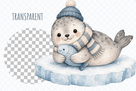 Cozy Winter Animals Watercolor Clipart Sublimation TanyaPrintDesign 