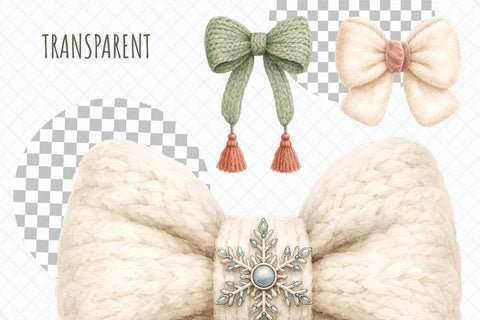 Cozy Winter Bows Clipart Sublimation TanyaPrintDesign 