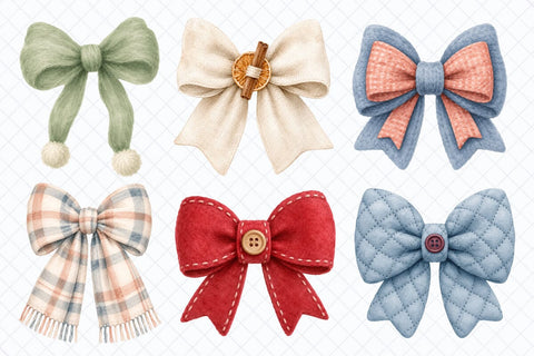 Cozy Winter Bows Clipart Sublimation TanyaPrintDesign 