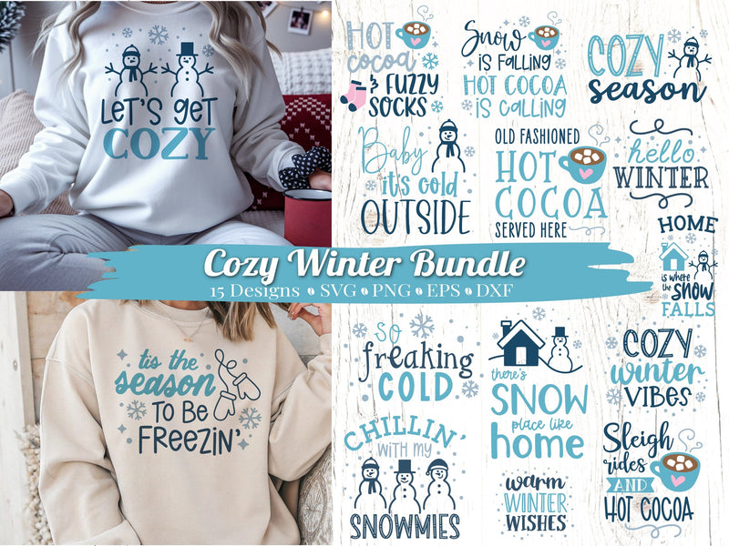 Cozy Winter Bundle SVG Caffeinated SVGs 