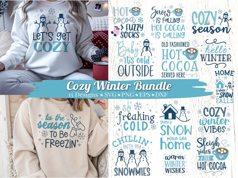 Cozy Winter Bundle SVG Caffeinated SVGs 