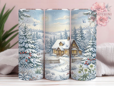 Cozy Winter Cottage 20oz Tumbler, Cozy Winter Cottage, Winter Cottage PNG, Cozy Cottage Tumbler, Winter Cottage Wrap, Cottage Tumbler PNG, Cozy Winter PNG, 20oz Tumbler Wrap Sublimation Li Zamperini 