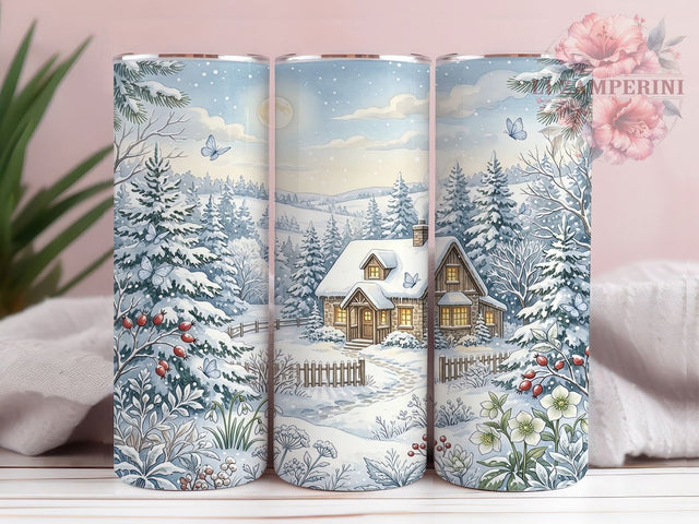 Cozy Winter Cottage 20oz Tumbler, Cozy Winter Cottage, Winter Cottage PNG, Cozy Cottage Tumbler, Winter Cottage Wrap, Cottage Tumbler PNG, Cozy Winter PNG, 20oz Tumbler Wrap Sublimation Li Zamperini 
