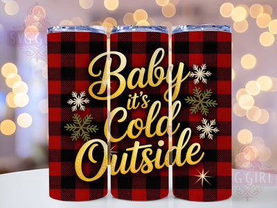 Cozy Winter Holiday Tumbler, Baby It's Cold Outside, 20Oz Sublimation, Winter Tumbler Design, Snowy Cozy Printable, Holiday Winter Wrap, Warm Winter Theme Sublimation SvggirlplusArt 
