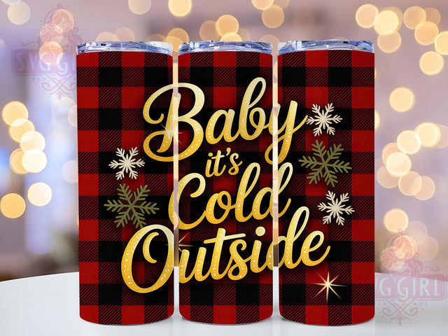 Cozy Winter Holiday Tumbler, Baby It's Cold Outside, 20Oz Sublimation, Winter Tumbler Design, Snowy Cozy Printable, Holiday Winter Wrap, Warm Winter Theme Sublimation SvggirlplusArt 