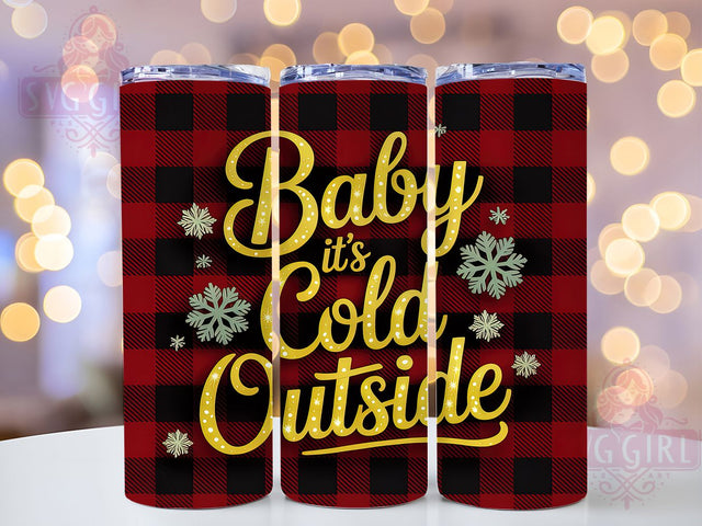 Cozy Winter Holiday Tumbler, Baby It's Cold Outside, 20Oz Sublimation, Winter Tumbler Design, Snowy Cozy Printable, Holiday Winter Wrap, Warm Winter Theme Sublimation SvggirlplusArt 