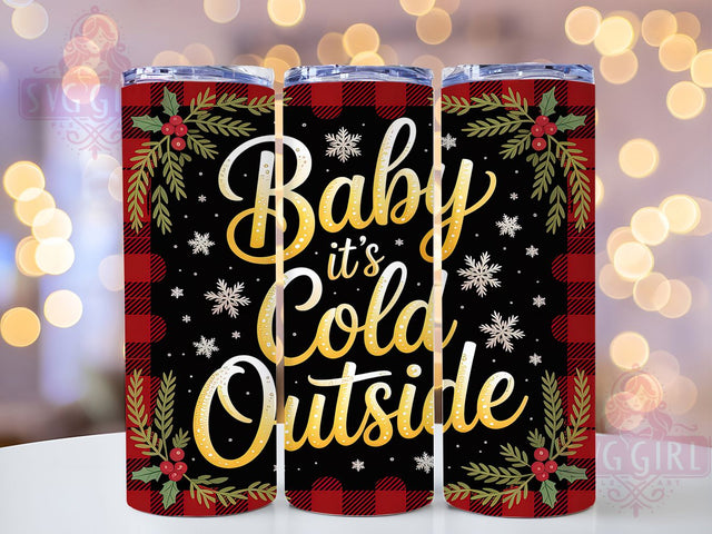 Cozy Winter Holiday Tumbler, Baby It's Cold Outside, 20Oz Sublimation, Winter Tumbler Design, Snowy Cozy Printable, Holiday Winter Wrap, Warm Winter Theme Sublimation SvggirlplusArt 