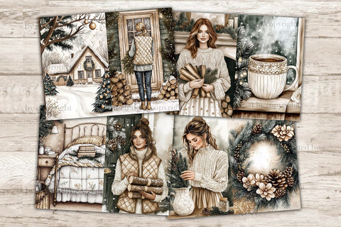 Cozy Winter Junk Journal Kit | Hygge Christmas Ephemera SVG GlamArtZhanna 