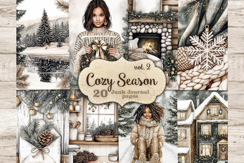 Cozy Winter Junk Journal Kit | Hygge Christmas Ephemera SVG GlamArtZhanna 