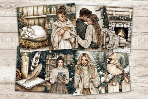 Cozy Winter Junk Journal Kit | Hygge Christmas Ephemera SVG GlamArtZhanna 
