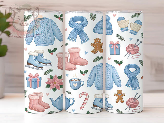 Cozy Winter Knitting 20oz Tumbler, Cozy Winter Knitting, Knitting Tumbler, Winter Knitting PNG, Cozy Knitting PNG, Knit Tumbler Wrap, Winter Knit Tumbler, Knitting Sublimation Sublimation Lara' s Designs 