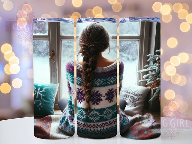 Cozy Winter Knitting Christmas Tumbler, Cozy Yarn Sublimation Design, Knitting Scene Christmas Wrap, 20oz Skinny Tumbler Wrap, Handmade Holiday Drinkware, Cute Knitting Winter Wrap, Festive Yarn Sublimation Sublimation SvggirlplusArt 