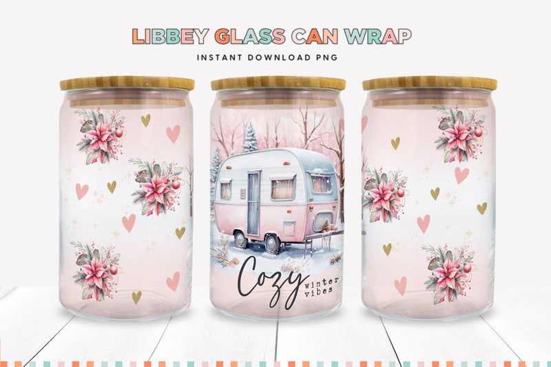Cozy Winter Vibes Christmas Libbey Can Sublimation Sublimation BijouBay 