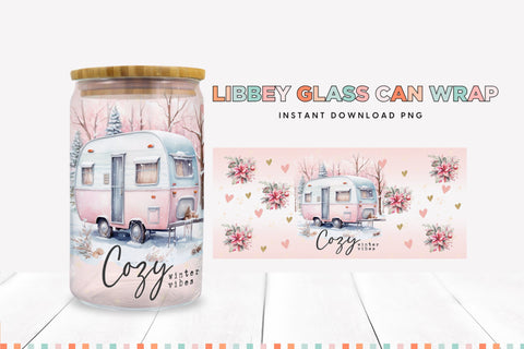 Cozy Winter Vibes Christmas Libbey Can Sublimation Sublimation BijouBay 