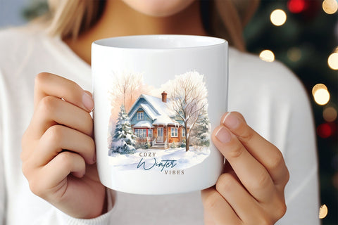 Cozy Winter Vibes PNG Sublimation Sublimation CraftLabSVG 