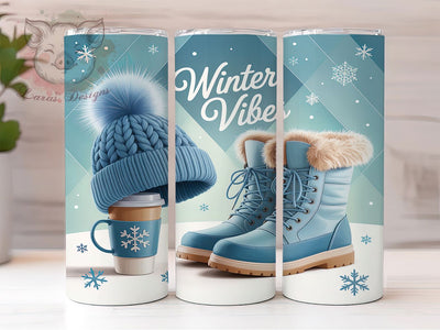 Cozy Winter Vibes Tumbler, Cozy Winter Wrap, Holiday Vibes Sublimation, 20oz Winter Tumbler, Festive Winter Art, Seasonal Cozy Mug, Whimsical Holiday Cup Sublimation Lara' s Designs 