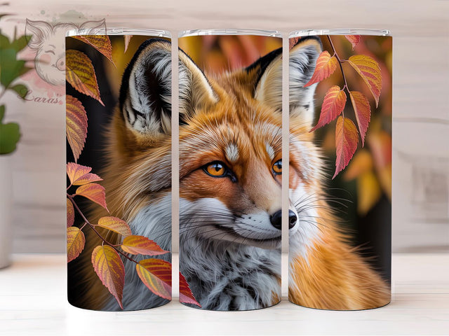 Cozy Woodland Fox Fall Tumbler Wrap, Fall Tumbler Png, 20oz Skinny Tumbler, Woodland Animal Tumbler, Sublimation Download, Autumn Tumbler Design, Cozy Forest Tumbler Sublimation Lara' s Designs 