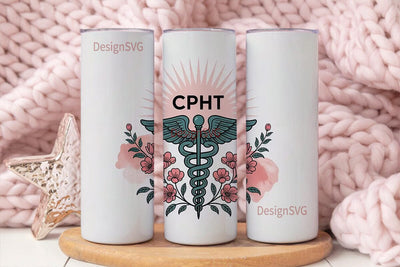 CPhT Floral Tumbler Wrap Sublimation DesignSVG 