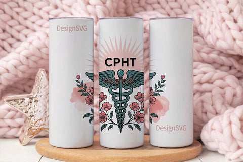 CPhT Floral Tumbler Wrap Sublimation DesignSVG 