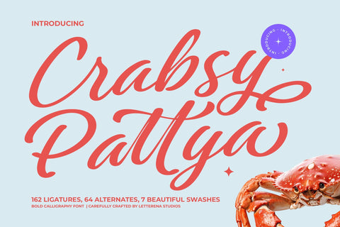 Crabsy Pattya - Bold Calligraphy Font Font Letterena Studios 