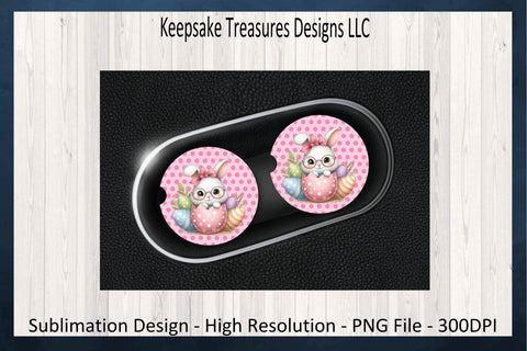 Cracked Bunny Easter Egg 20oz Straight Tumbler Wrap, Bunny Car Coaster, Sublimation PNG, Spring Car Coaster Template, Digital Download, PNG Sublimation Keepsake Treasures Designs LLC. 