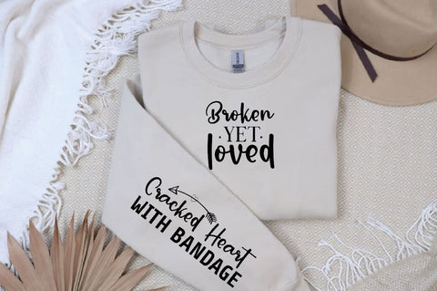 Cracked Heart with Bandage Sleeve SVG Design, Christian Sleeve SVG, Faith SVG Design, Jesus Sleeve SVG SVG Regulrcrative 