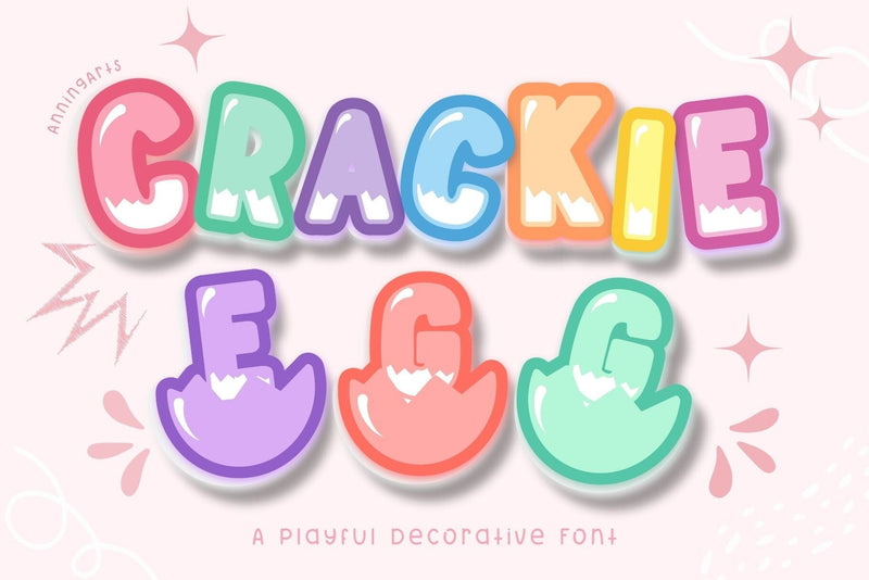 Crackie Egg – Cute Easter Display Font Font AnningArts Design 