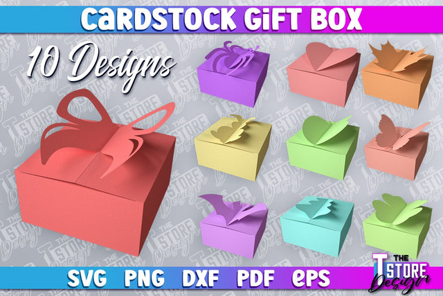 Cradstock Gift Box SVG | Paper Cut Design | SVG File SVG The T Store Design 