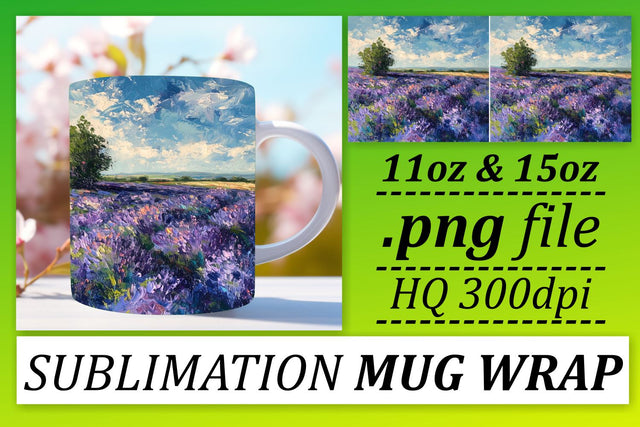 Craft a Coffee Masterpiece with this Sublimation Mug Wrap - Flower Oil Paint Theme Sublimation afrosvg 