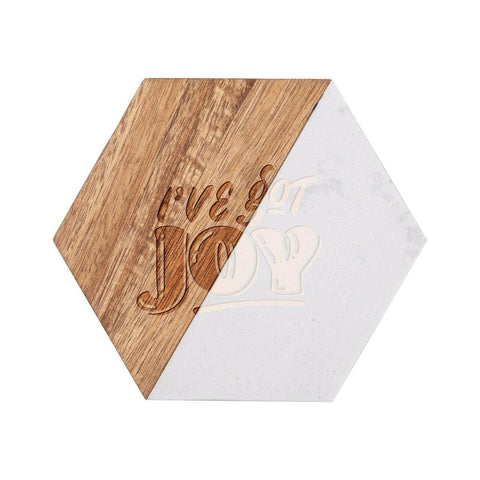 Craft Express 4 Pack Engravable Hexagonal Marble and Wood Coasters – 4" Laser-Ready Blanks Physical Craft Express 
