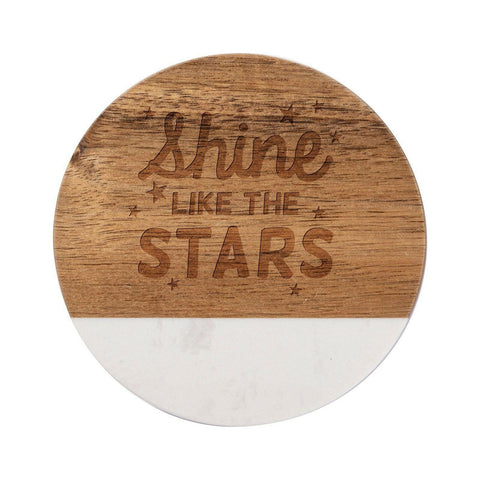 Craft Express 4 Pack Engravable Round Marble and Wood Coasters – 4" | Blanks for Laser Engraving Physical Craft Express 