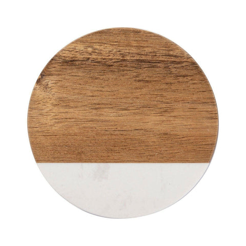 Craft Express 4 Pack Engravable Round Marble and Wood Coasters – 4" | Blanks for Laser Engraving Physical Craft Express 