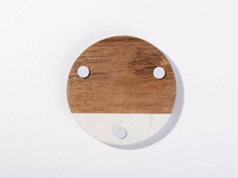 Craft Express 4 Pack Engravable Round Marble and Wood Coasters – 4" | Blanks for Laser Engraving Physical Craft Express 