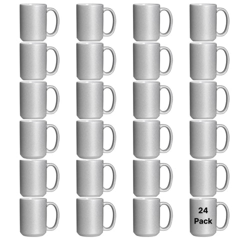 Craft Express 6 Pack 15oz Silver Glitter Sublimation Mugs | Blanks for Sublimation Physical Craft Express 24-Pack 