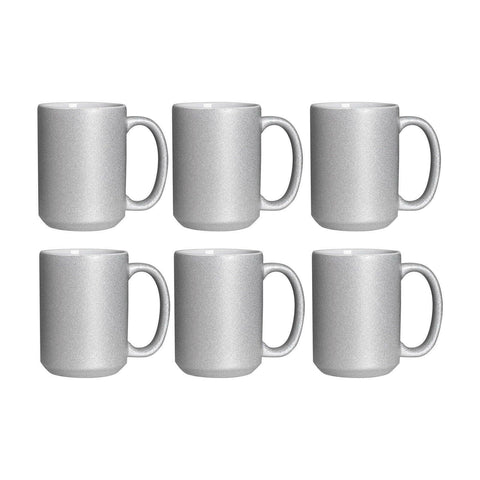 Craft Express 6 Pack 15oz Silver Glitter Sublimation Mugs | Blanks for Sublimation Physical Craft Express 