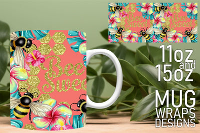 Craft personalized mugs, vibrant designs for sublimation! , Bee Sublimation HoodArtCraft 
