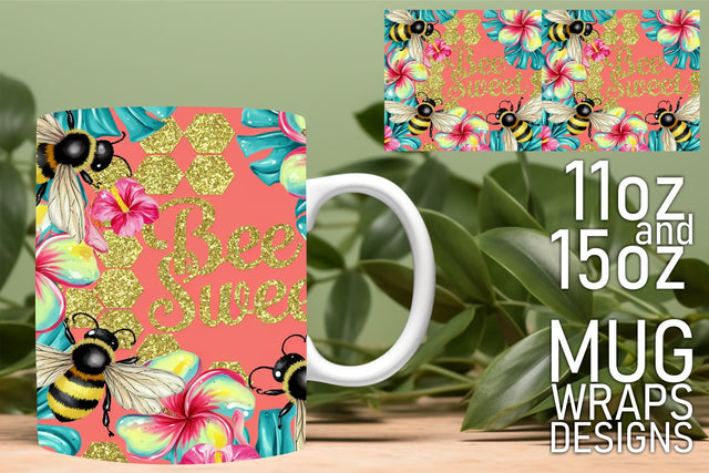 Craft personalized mugs, vibrant designs for sublimation! , Bee Sublimation HoodArtCraft 