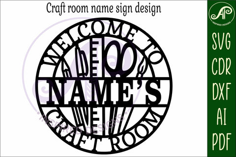 Craft room personalized name sign design SVG APInspireddesigns 