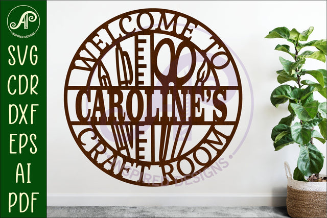 Craft room personalized name sign design SVG APInspireddesigns 