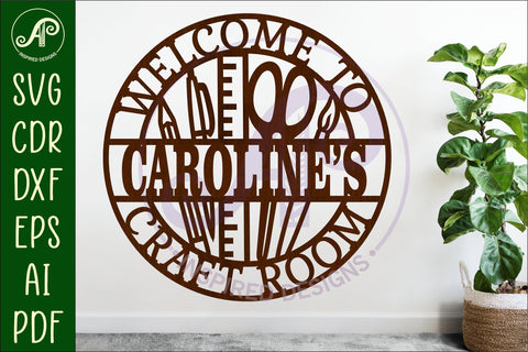 Craft room personalized name sign design SVG APInspireddesigns 