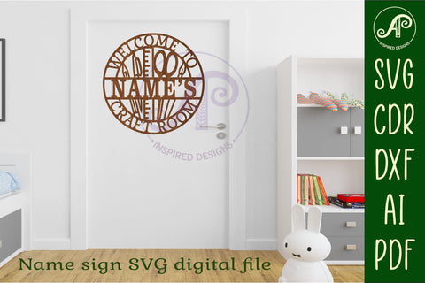 Craft room personalized name sign design SVG APInspireddesigns 
