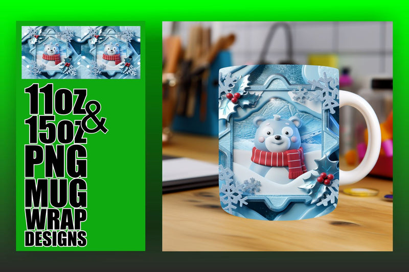 Craft stunning mugs, vibrant wraps available for all! , 3D Xmas Sublimation HoodArtCraft 