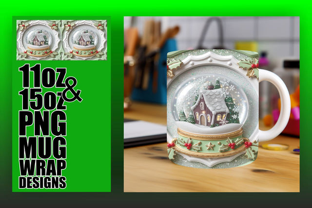 Craft your custom mugs, vibrant PNG files for sublimation! , 3D Xmas Sublimation HoodArtCraft 