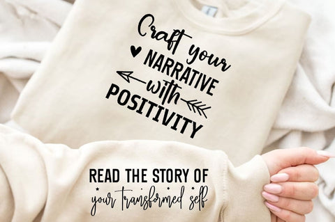 Craft your narrative with positivity Sleeve SVG Design, Inspirational sleeve SVG, Motivational Sleeve SVG Design, Positive Sleeve SVG SVG Regulrcrative 