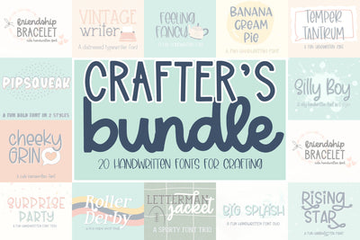 Crafters Handwritten Font Bundle, Cute Fonts for Cricut, Cricut Fonts SVG Bundle Font Designing Digitals 