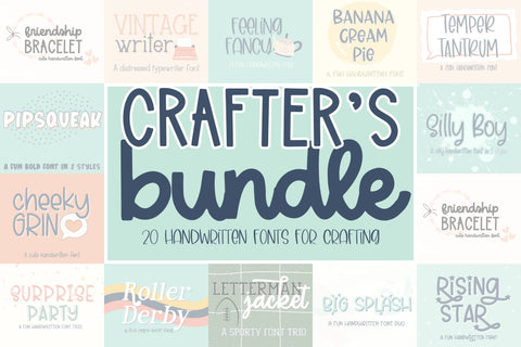 Crafters Handwritten Font Bundle, Cute Fonts for Cricut, Cricut Fonts SVG Bundle Font Designing Digitals 