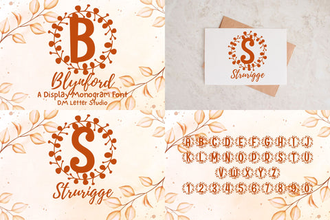 Crafters Monogram Logo Bundle + Plump Bonus Pack Font Dm Letter Studio 