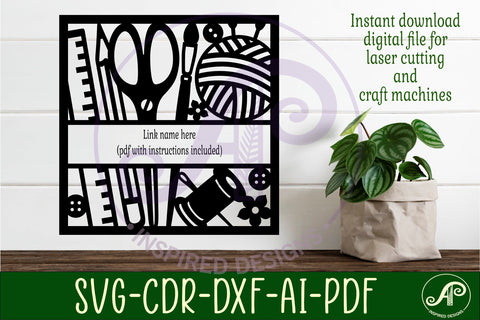 Crafters name sign svg laser cut design or card SVG APInspireddesigns 