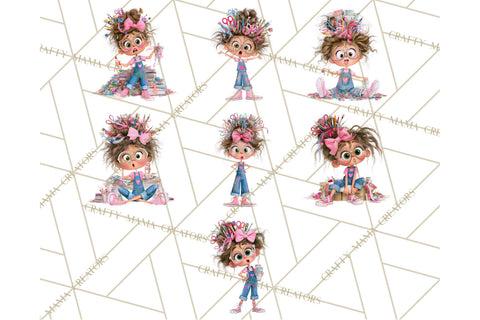 Crafting Cassie Cute Creative Clipart PNG Sublimation Crafty Mama Studios 